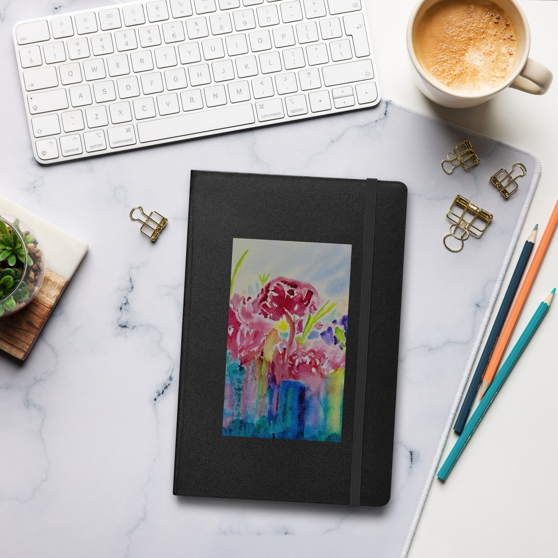 Hardcover bound notebook featuring original cover artwork—durable, stylish, and perfect for journaling, note-taking, or creative writing; ideal for students, professionals, and art lovers.