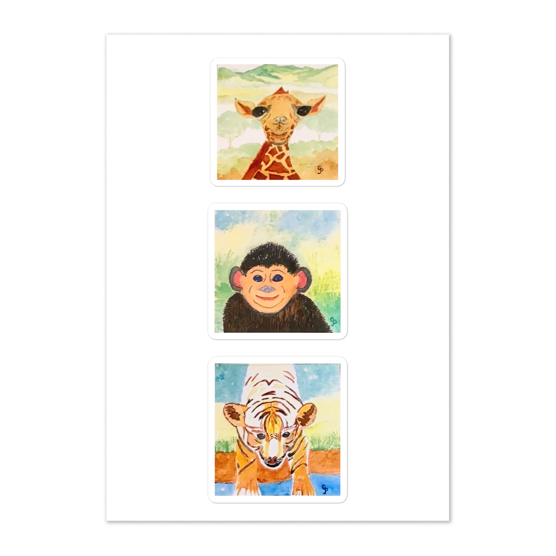 Sticker sheet featuring original artwork—easy to apply on laptops, water bottles, notebooks, and more; perfect for personalizing with artistic flair.