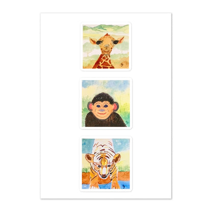 Sticker sheet featuring original artwork—easy to apply on laptops, water bottles, notebooks, and more; perfect for personalizing with artistic flair.