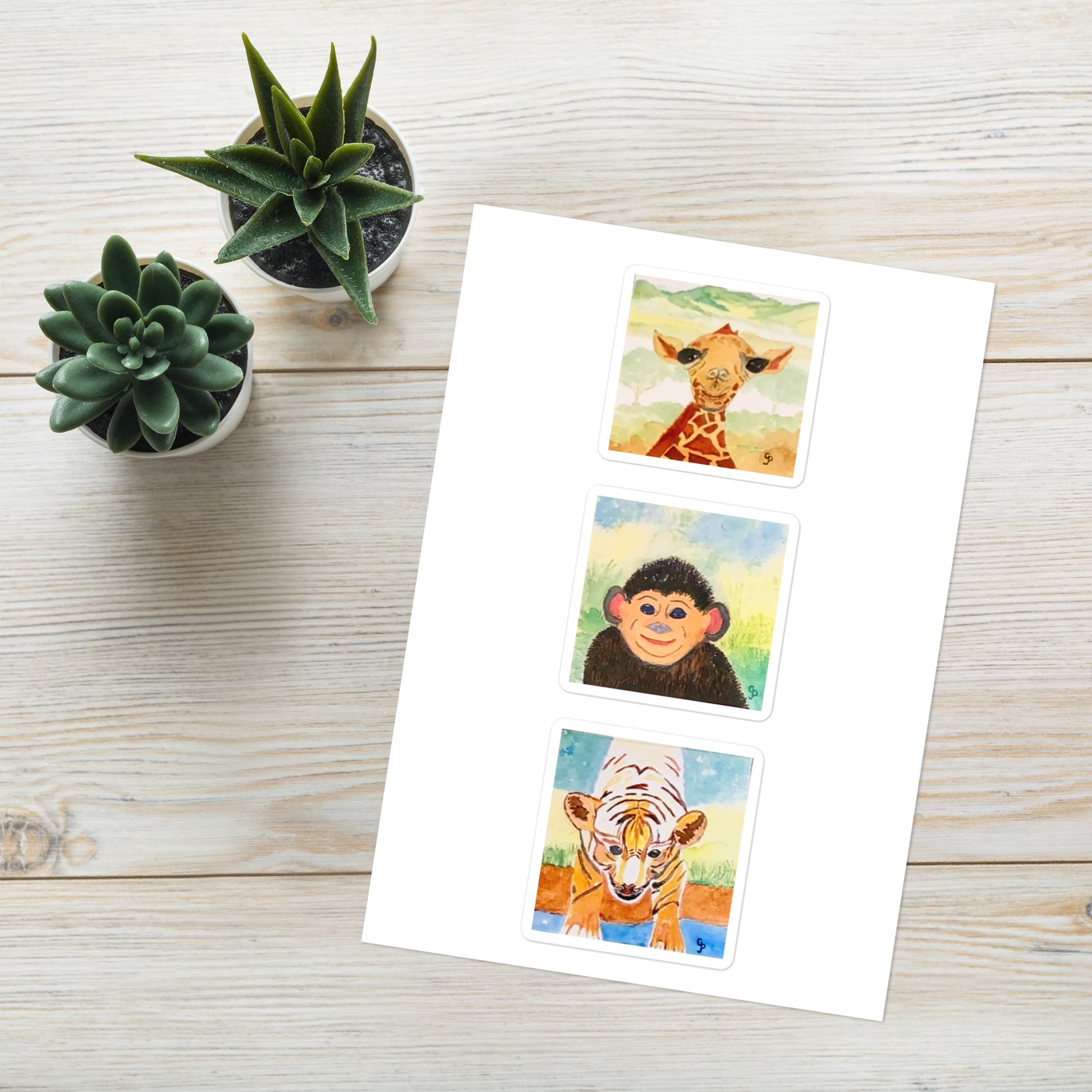 Sticker sheet featuring original artwork—easy to apply on laptops, water bottles, notebooks, and more; perfect for personalizing with artistic flair.