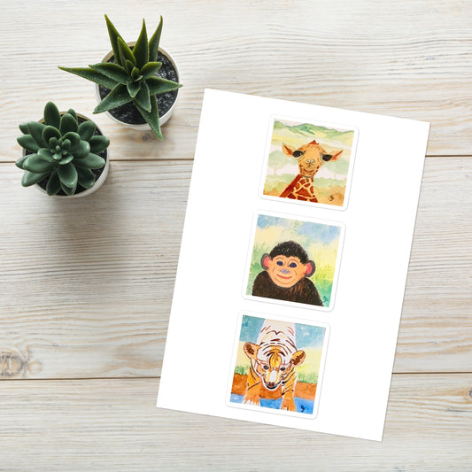 Sticker sheet featuring original artwork—easy to apply on laptops, water bottles, notebooks, and more; perfect for personalizing with artistic flair.