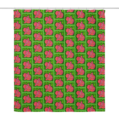 Artistic shower curtain featuring original artwork—water-resistant, durable, and perfect for adding color and personality to any bathroom; ideal for modern, boho, or creative home decor styles.