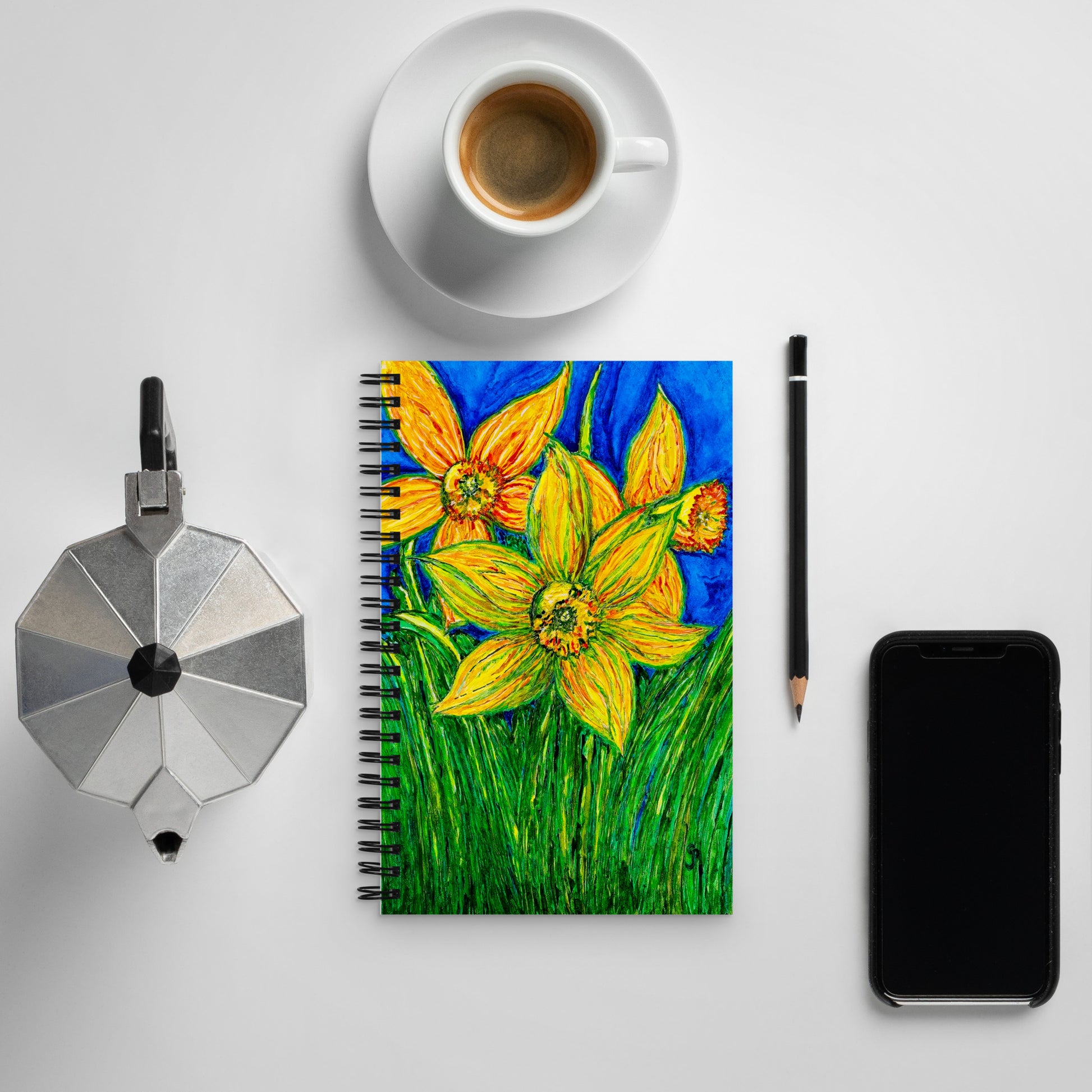 Spiral notebook featuring original cover artwork—durable, stylish, and perfect for journaling, note-taking, or creative writing; ideal for students, professionals, and art lovers.