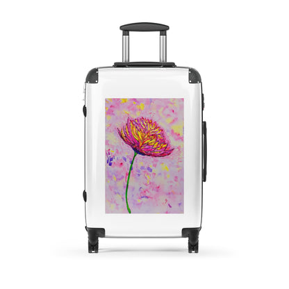 Durable hard-shell suitcase featuring original artwork—lightweight, impact-resistant, and equipped with 360° spinner wheels; perfect for stylish travel, carry-on, or checked luggage needs.