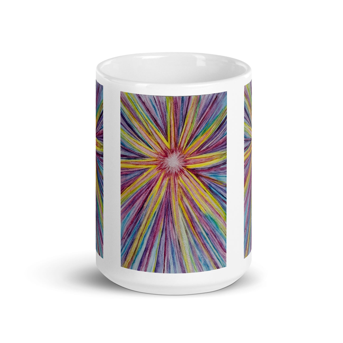 Ceramic mug featuring original artwork, perfect for coffee, tea, or hot cocoa—microwave and dishwasher safe, ideal for daily use, gifting, or adding artistic charm to your kitchen.