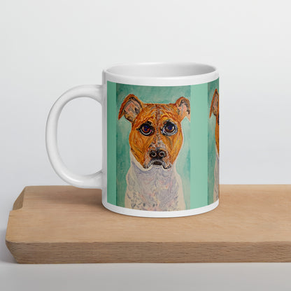 Ceramic mug featuring original artwork, perfect for coffee, tea, or hot cocoa—microwave and dishwasher safe, ideal for daily use, gifting, or adding artistic charm to your kitchen.