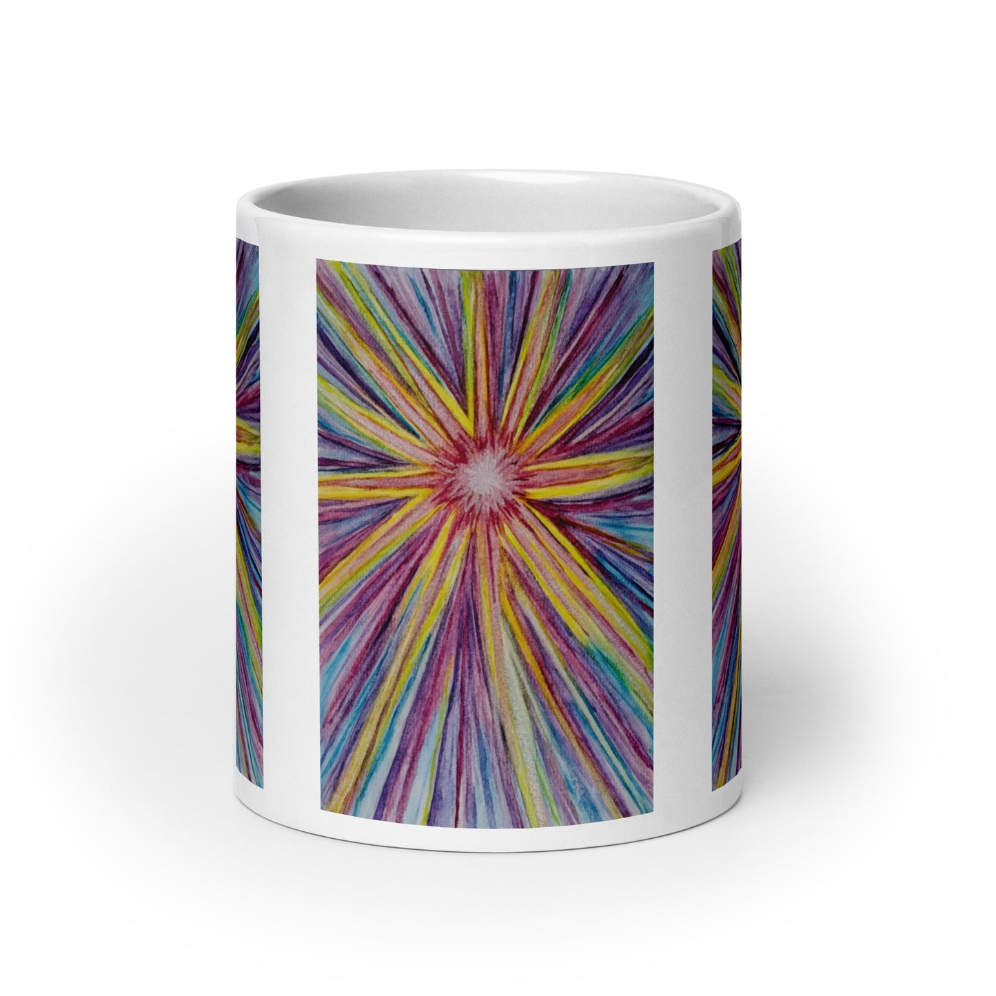 Ceramic mug featuring original artwork, perfect for coffee, tea, or hot cocoa—microwave and dishwasher safe, ideal for daily use, gifting, or adding artistic charm to your kitchen.