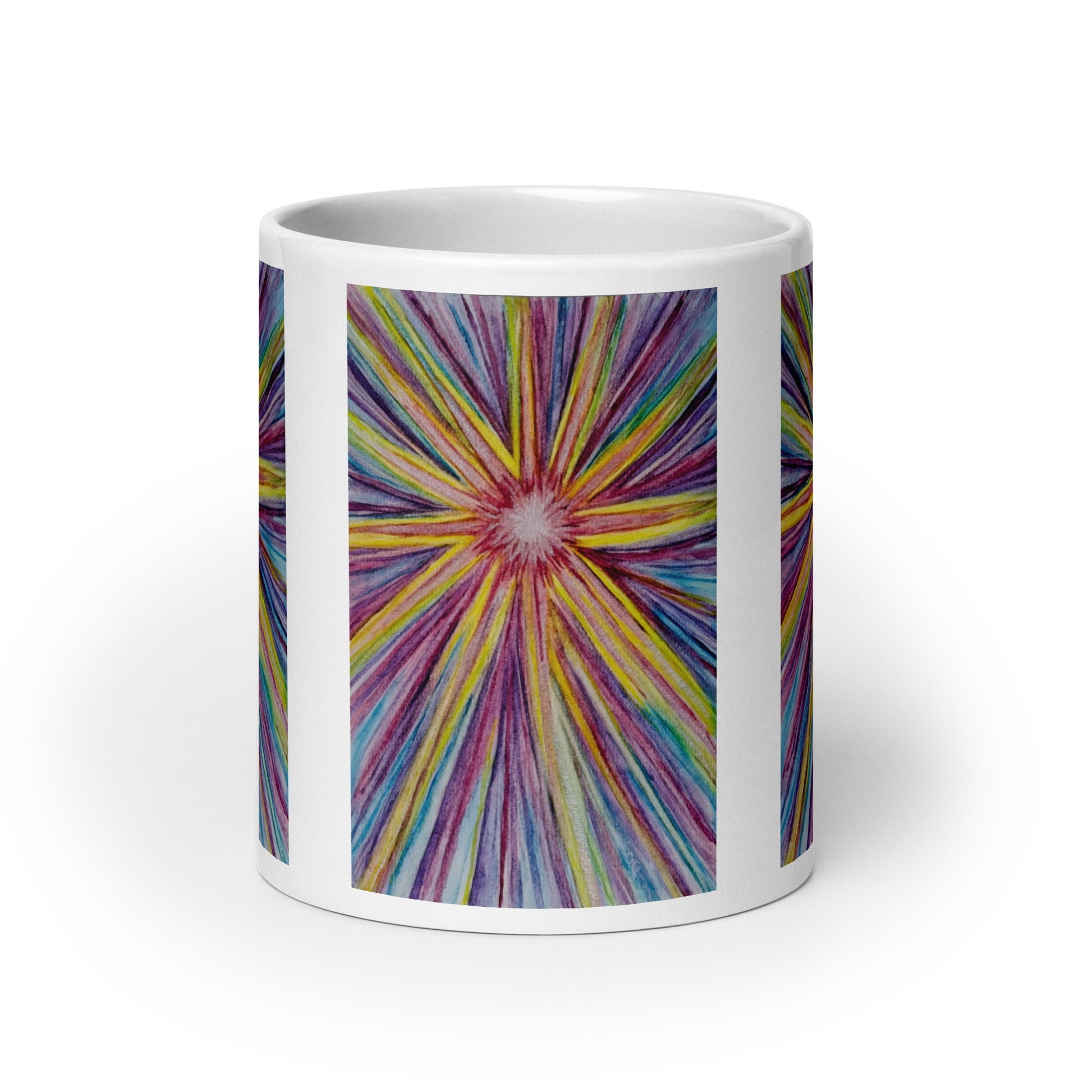Ceramic mug featuring original artwork, perfect for coffee, tea, or hot cocoa—microwave and dishwasher safe, ideal for daily use, gifting, or adding artistic charm to your kitchen.