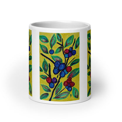 Blueberry Bush Mug in White