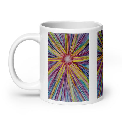 Ceramic mug featuring original artwork, perfect for coffee, tea, or hot cocoa—microwave and dishwasher safe, ideal for daily use, gifting, or adding artistic charm to your kitchen.
