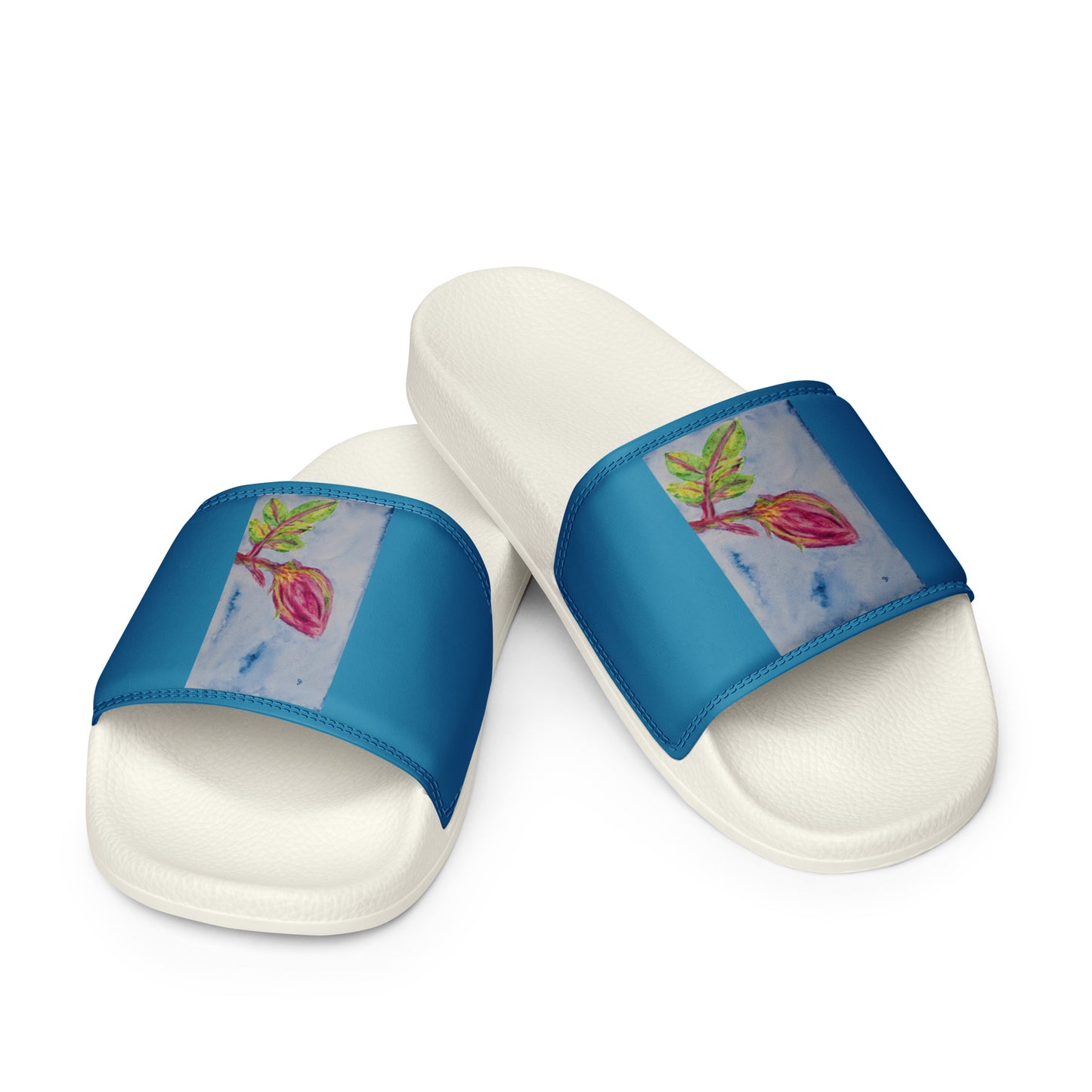 Stylish slides featuring original artwork, designed for comfort and everyday wear—unique artistic shoes perfect for casual outfits, street style, or creative fashion lovers.