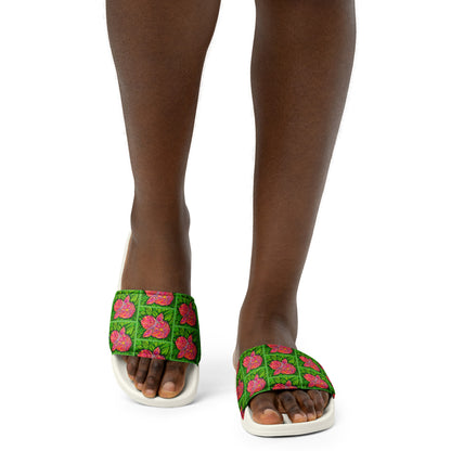 Stylish slides featuring original artwork, designed for comfort and everyday wear—unique artistic shoes perfect for casual outfits, street style, or creative fashion lovers.