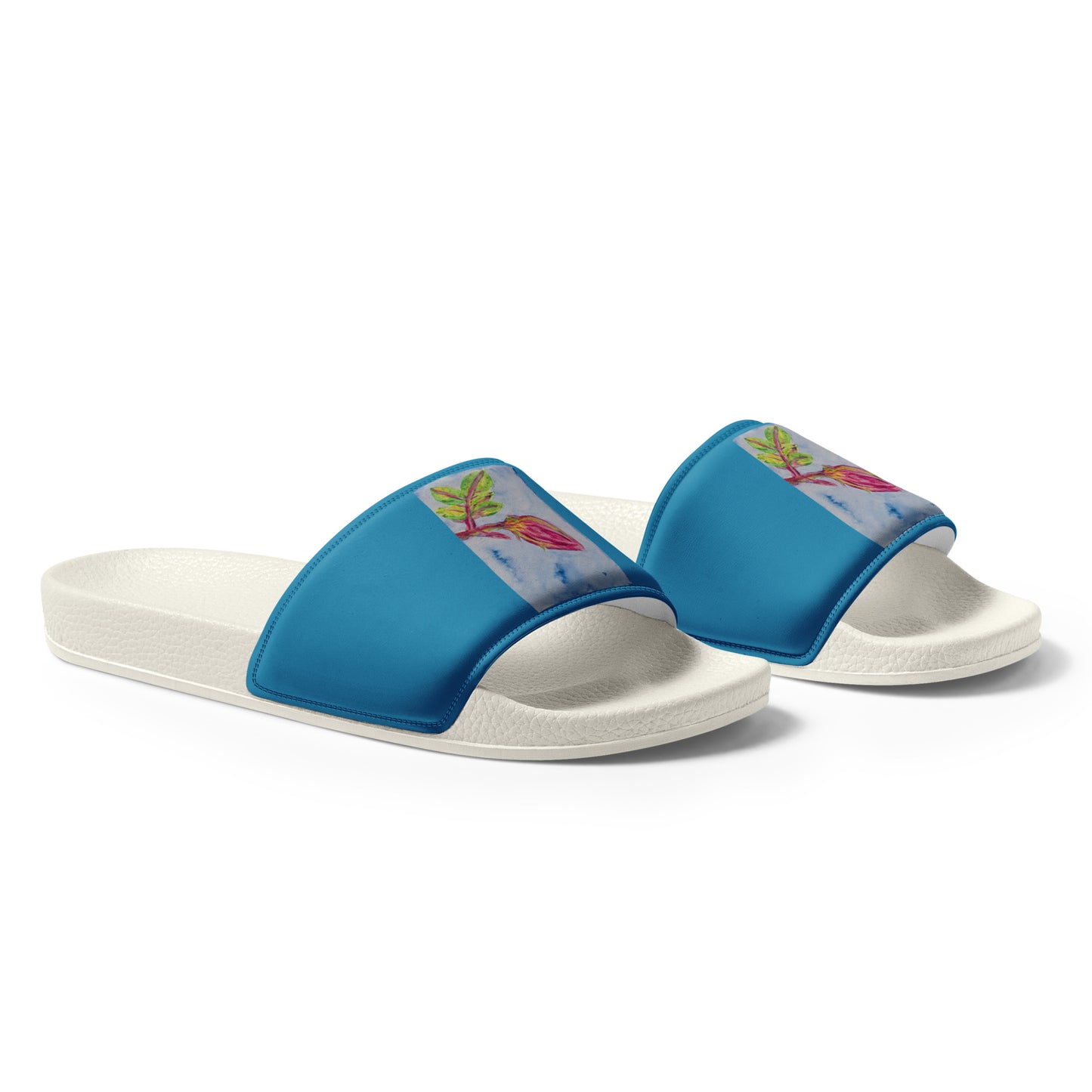Stylish slides featuring original artwork, designed for comfort and everyday wear—unique artistic shoes perfect for casual outfits, street style, or creative fashion lovers.